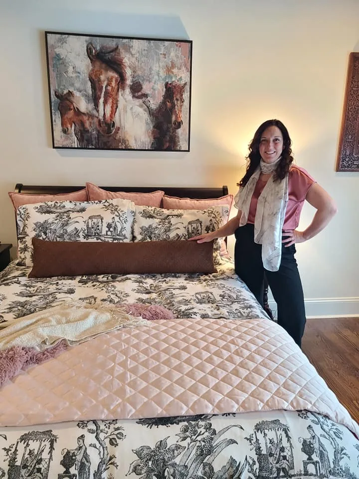 Crystal LeClair in a completed interior
